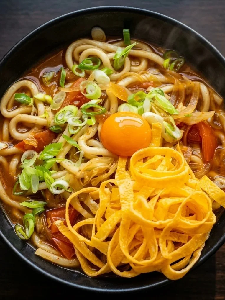 Kimchi Udon, spicy kimchi and tofu soup with noodles at Kimchi Sushi in northwest Winnipeg