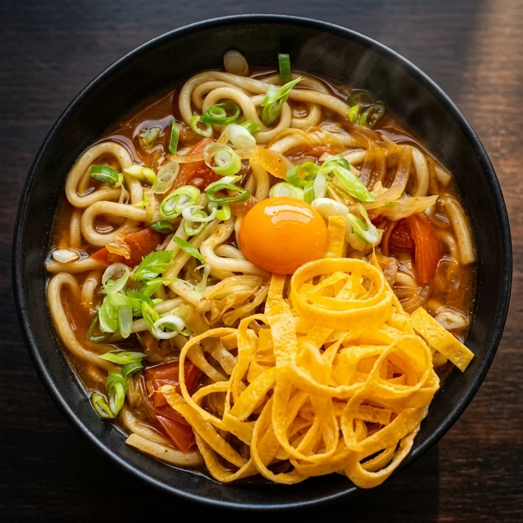 Kimchi noodle soup (Kimchi Udon) with tofu at Kimchi Sushi, Keewatin Street, Winnipeg